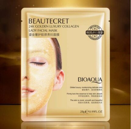 خرید عمده ماسک ورقه ای کلاژن طلا لاکچری بیوآکوا BIOAQUA
