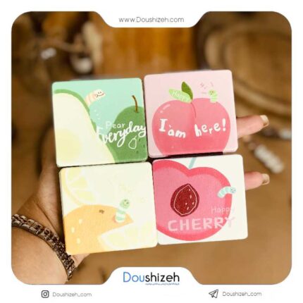 آینه جیبی دوطرفه میوه ای مربعی