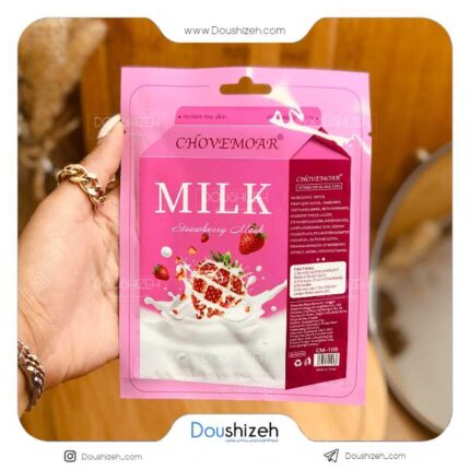 ماسک ورقه ای ارگانیک شیر و توت فرنگی CHOVEMOAR