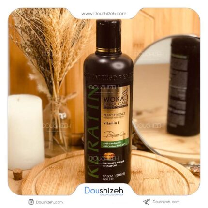 شامپو کراتین کنترل چربی دارای ویتامین WOKALI