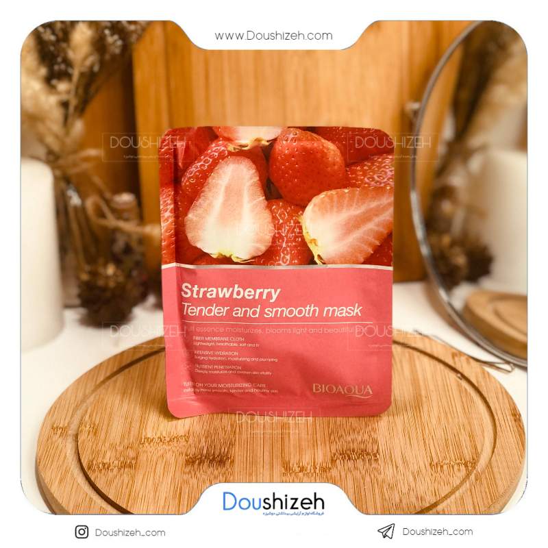 ماسک ورقه ای توت فرنگی بیوآکوا BIOAQUA
