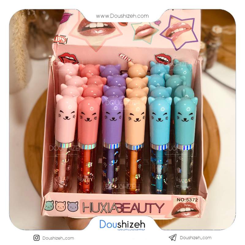 برق لب طرح گربه هوژیا بیوتی HUXIABeauty