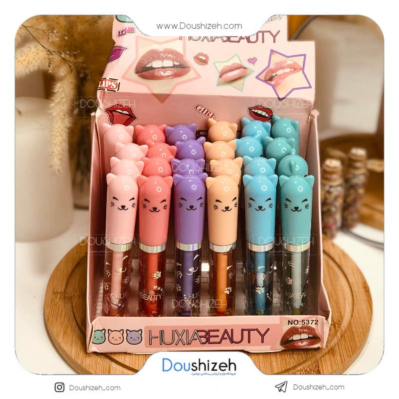 برق لب طرح گربه هوژیا بیوتی HUXIABeauty