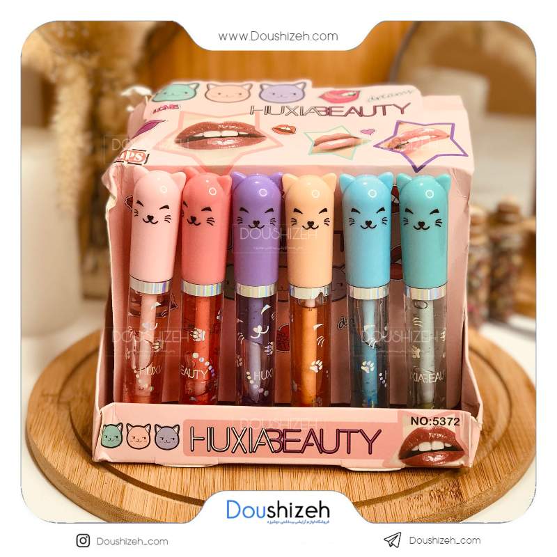 برق لب طرح گربه هوژیا بیوتی HUXIABeauty