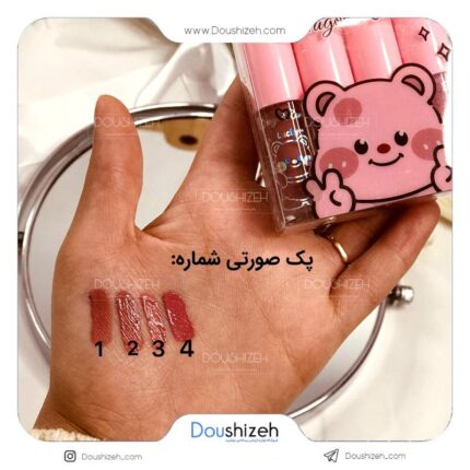 پک رژ لب مایع 4 عددی DR140 خرسی DRAGON