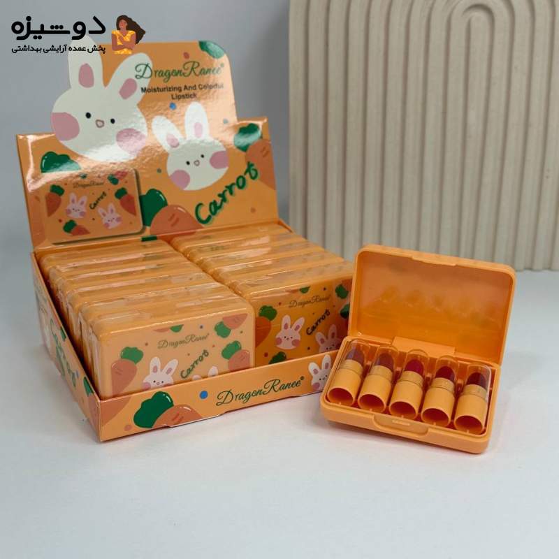 پک رژلب جامد 5 عددی DR130 هویج DRAGON