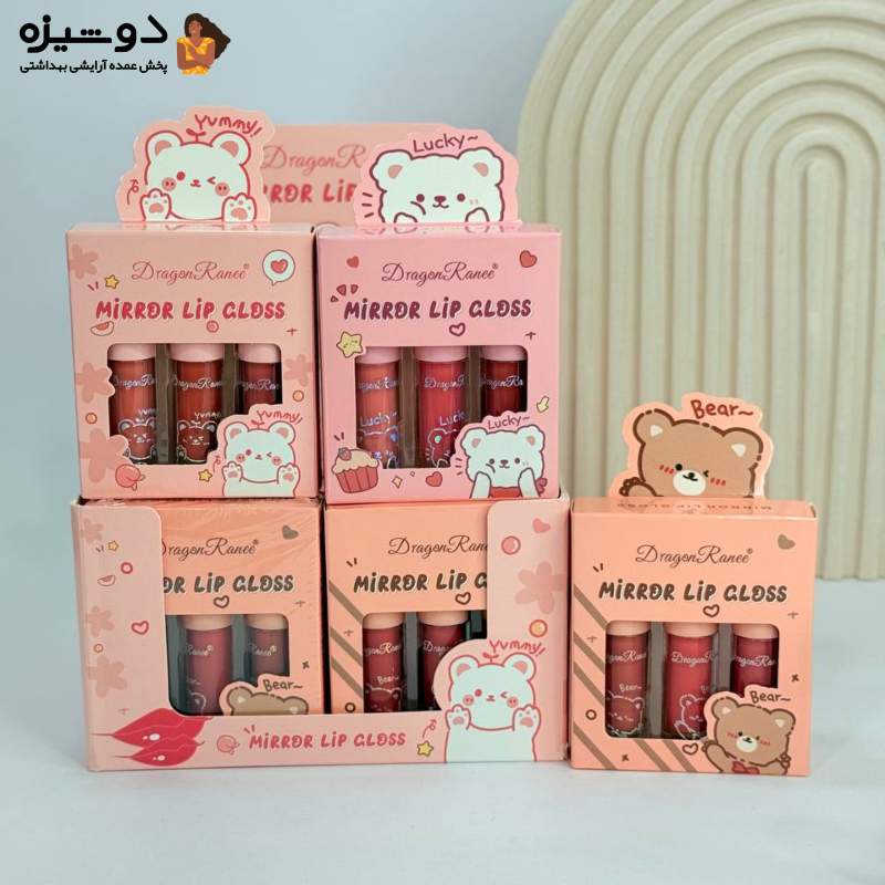 پک رژ لب 3 عددی DR77 خرسی DRAGON