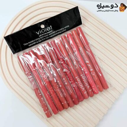 پک رژ لب مدادی 12 عددی ویولت VIOLET