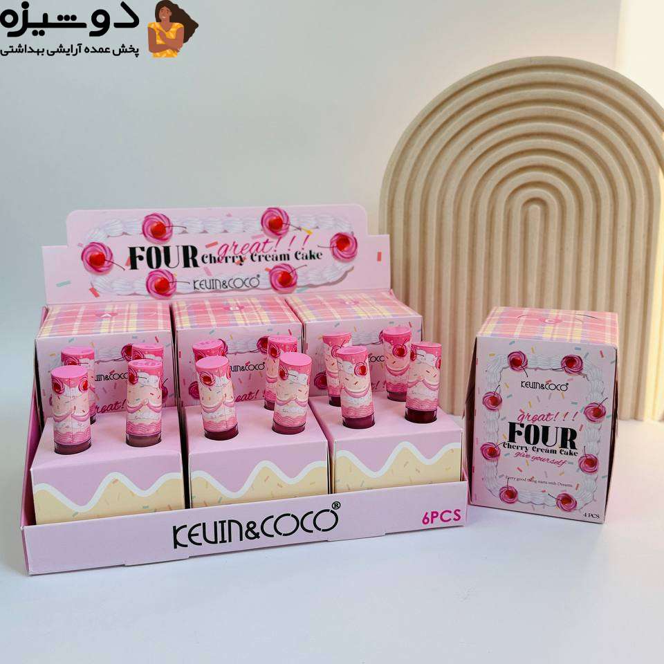 ست رژلب مایع 245550 طرح کیک KEVIN COCO