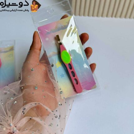 موچین دکمه دار مدل دسته صورتی