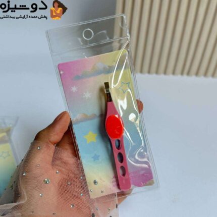 موچین دکمه دار مدل دسته صورتی
