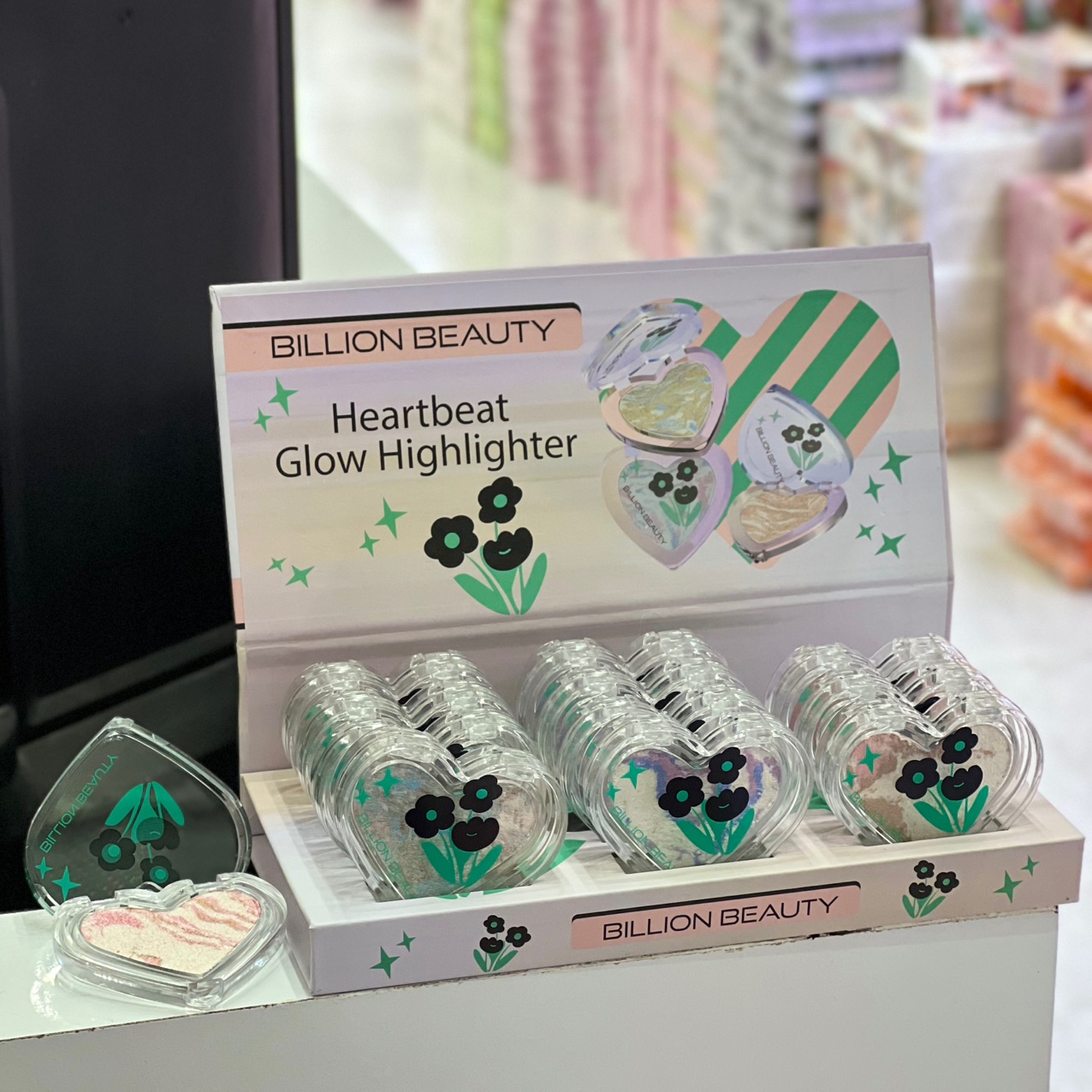 هایلایتر دو رنگ 10078 طرح قلبی Bilion beauty
