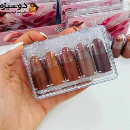 پک رژ لب 5 عددی 5411 جامد QOIDEN ROSE