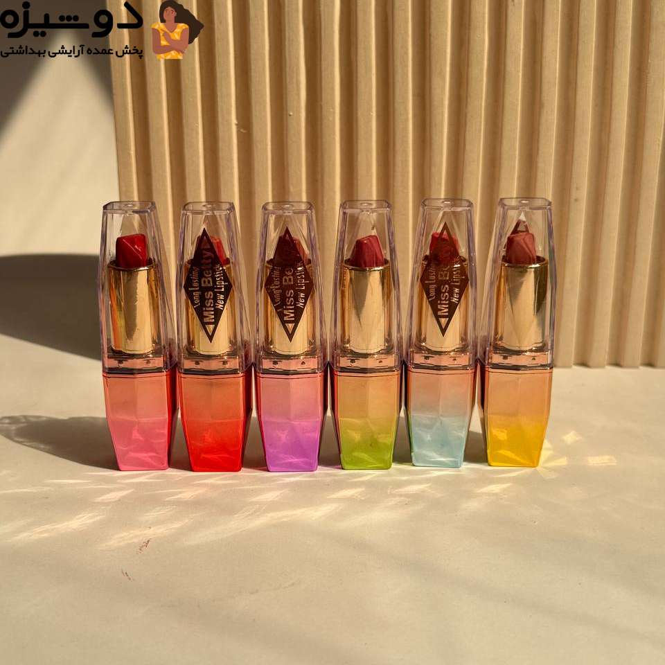 رژلب جامد 3608 دو طرفه دو رنگ Miss Betty