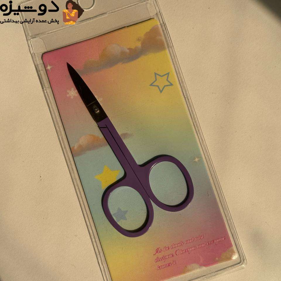 قیچی ابرو استیل مدل دسته رنگی