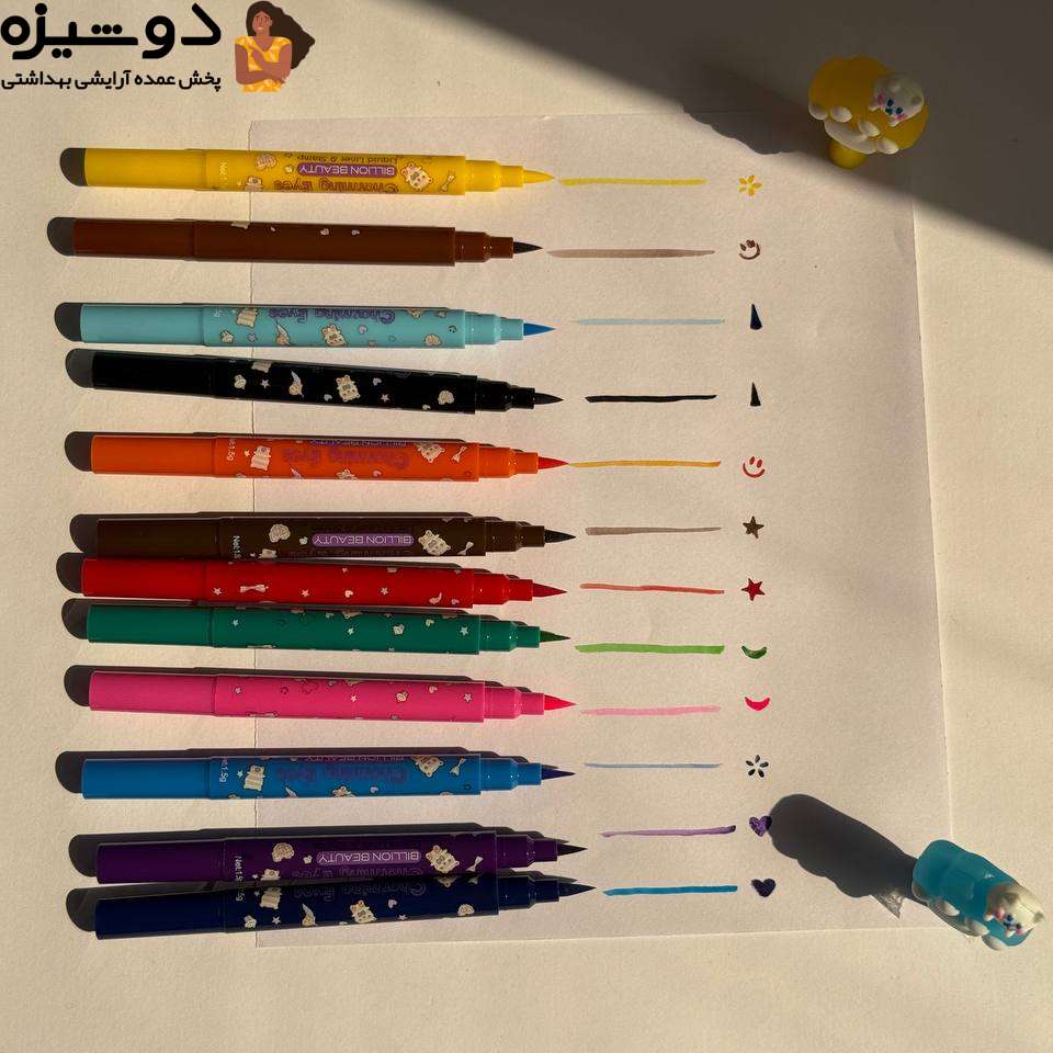 خط چشم رنگی دوطرفه پنجه گربه Bilion beauty