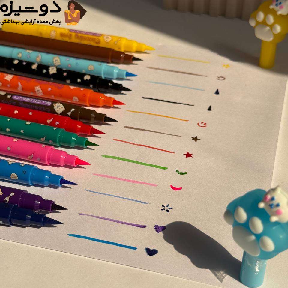 خط چشم رنگی دوطرفه پنجه گربه Bilion beauty
