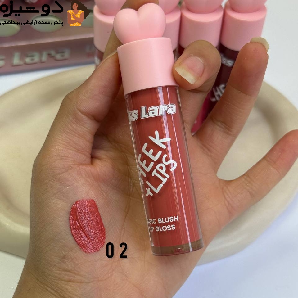 رژلب و گونه 371 قلب صورتی MISS LARA