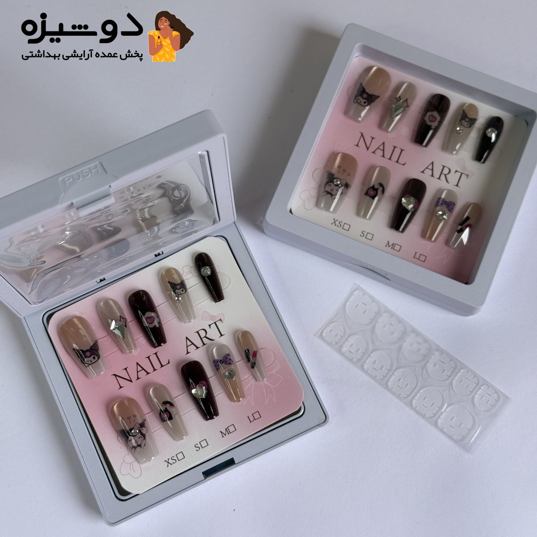 ناخن مصنوعی پینترستی طرح کرومی B10
