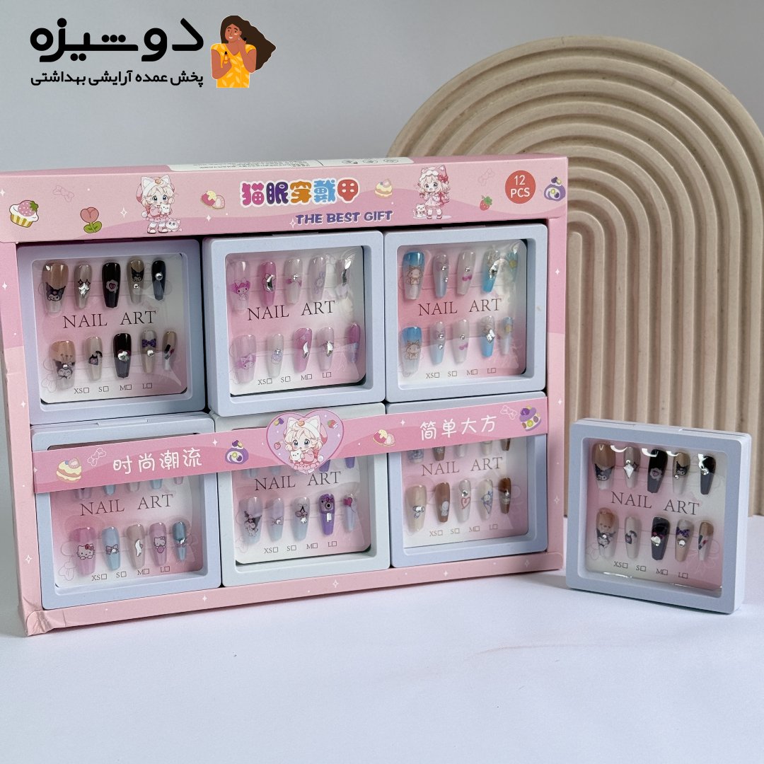 ناخن مصنوعی پینترستی طرح کرومی B10