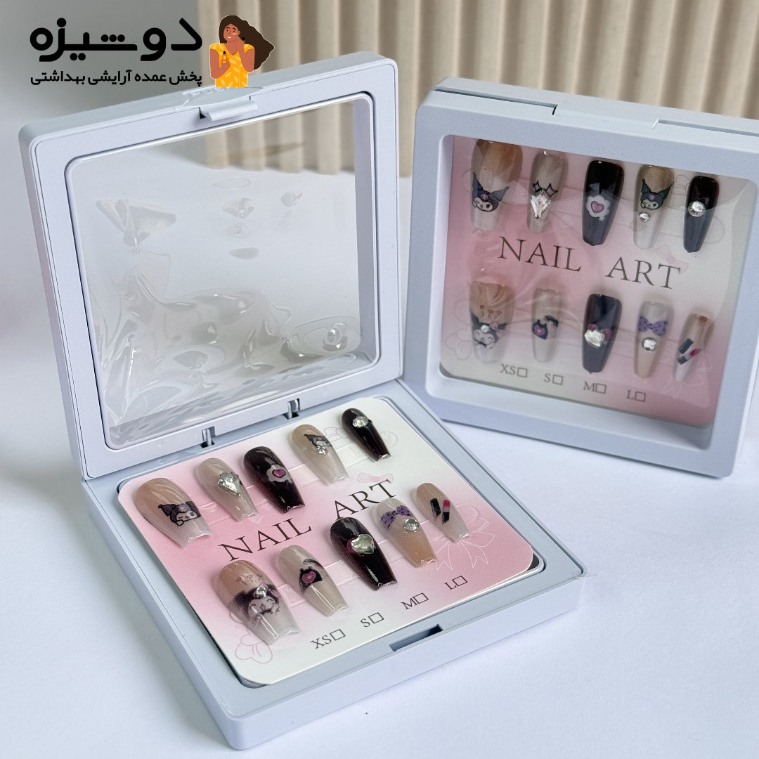 ناخن مصنوعی پینترستی طرح کرومی B10