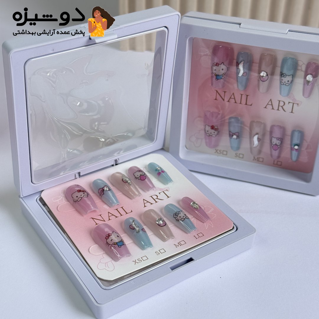 ناخن مصنوعی پینترستی طرح کرومی B10