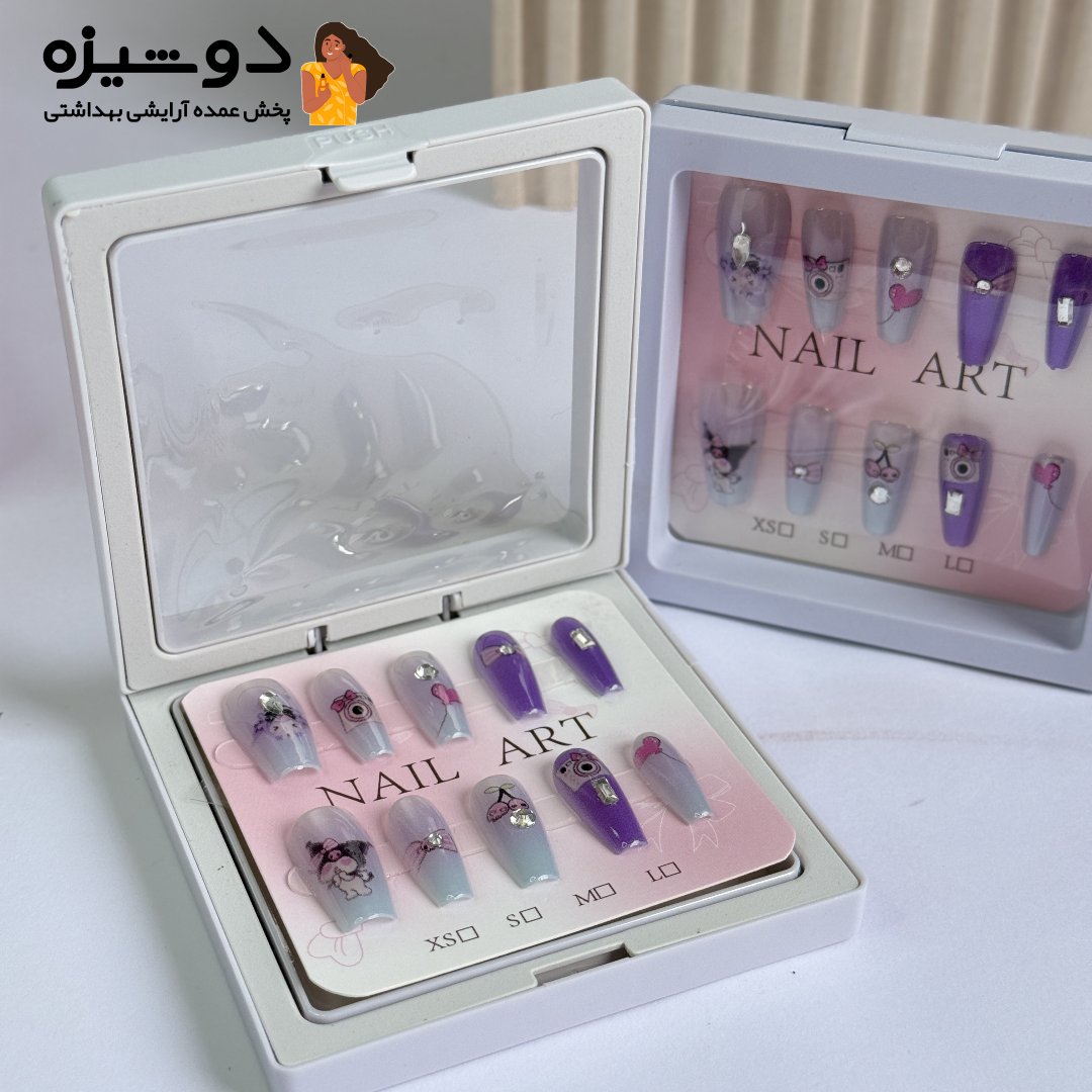 ناخن مصنوعی پینترستی طرح کرومی B10