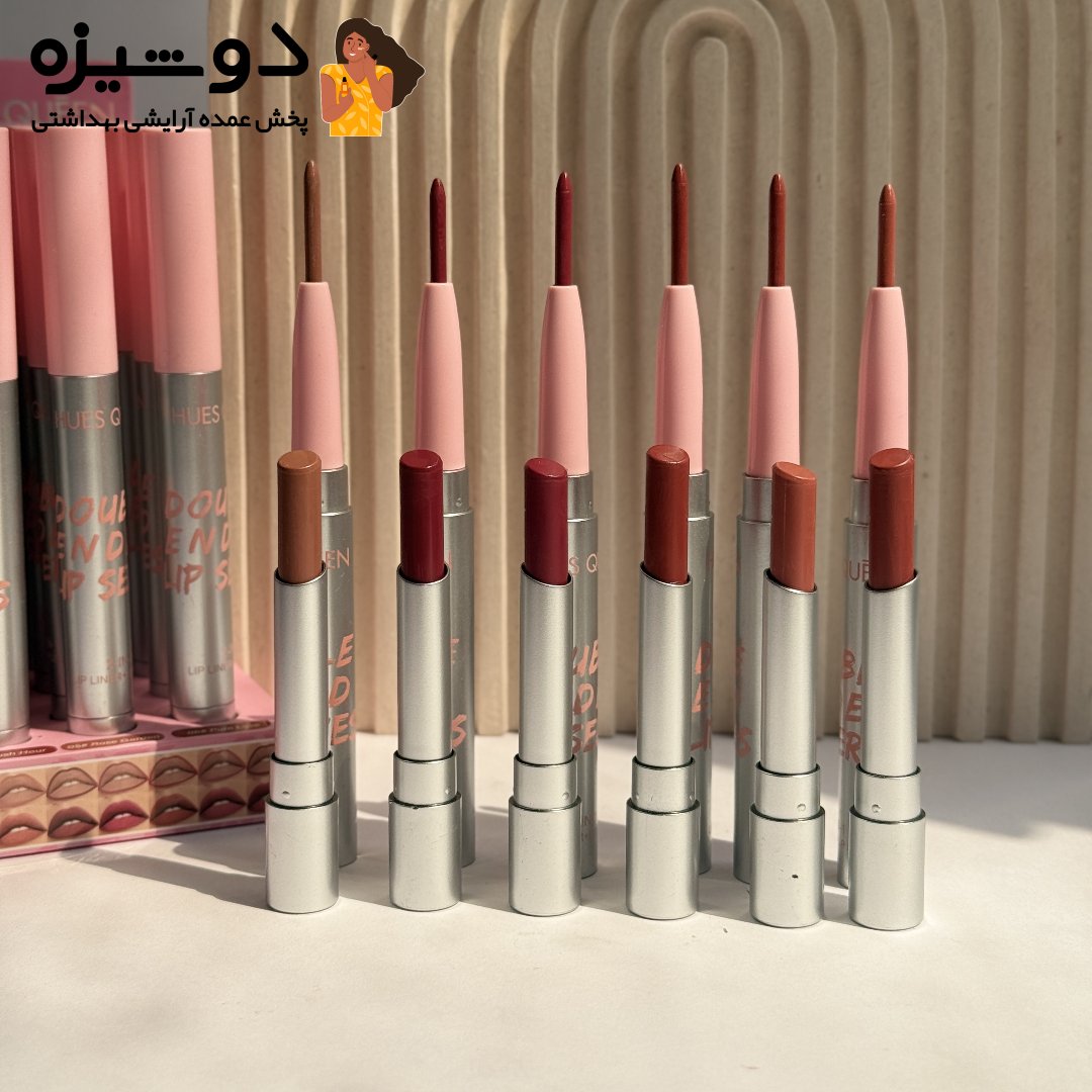 خط لب و رژ لب 0116 دوطرفه HUES QUEEN