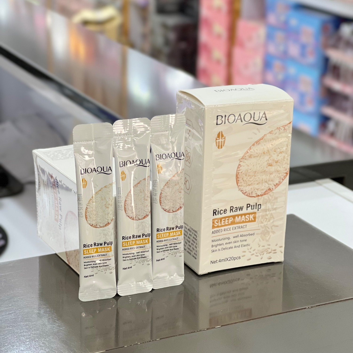 پک ۲۰ عددی ماسک خواب ساشه ای برنج BIOAQUA