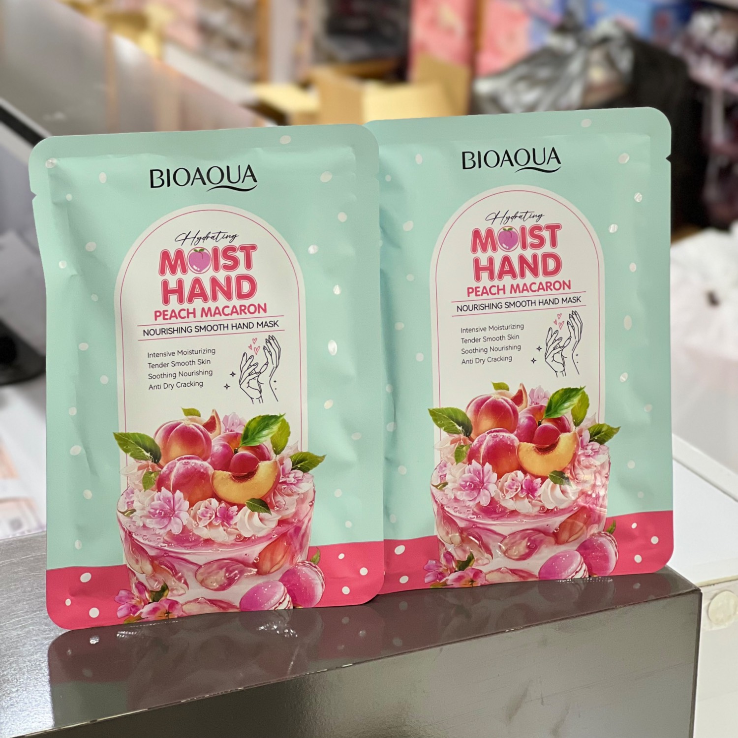 ماسک دست هلو ماکارون بیواکوا BIOAQUA