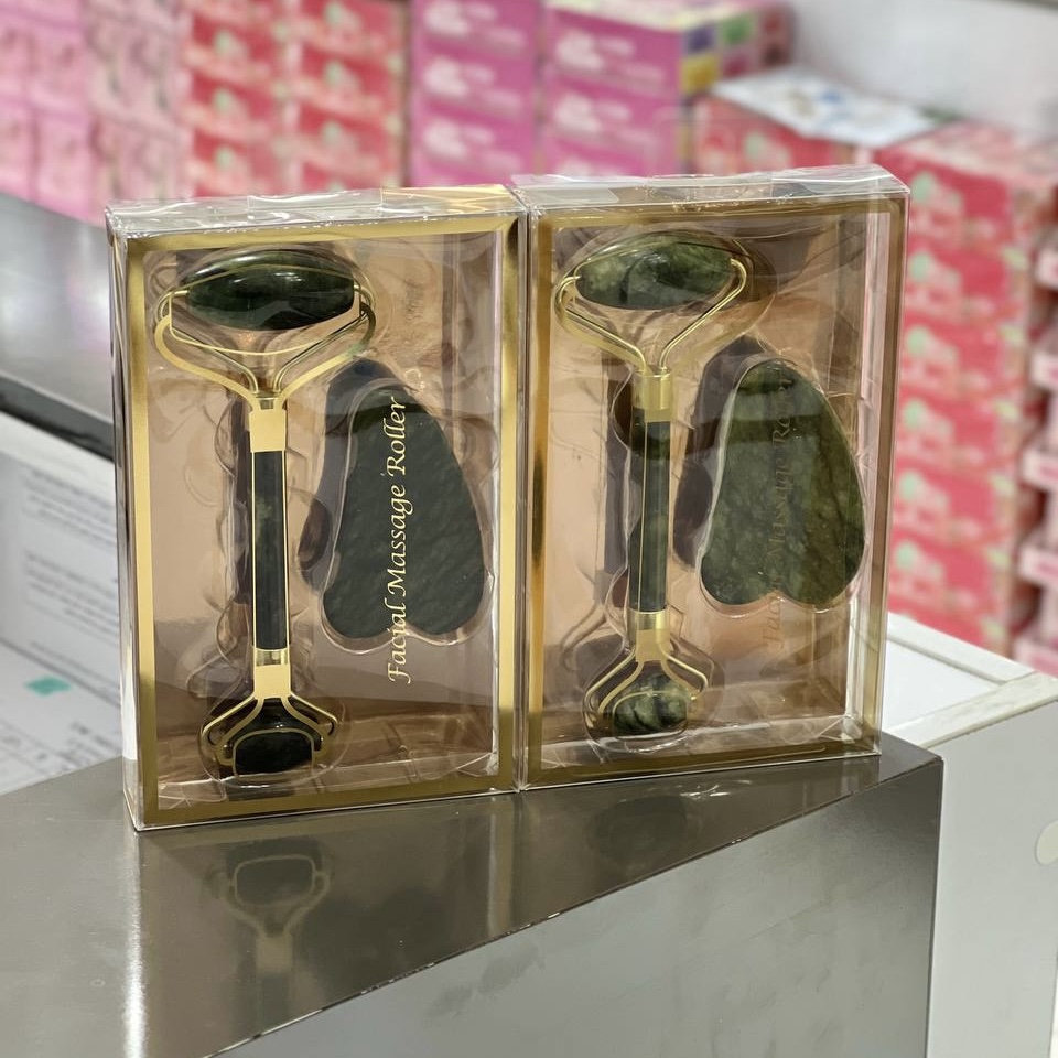 ست جیدرولر همراه با سنگ گواشا Jade Roller