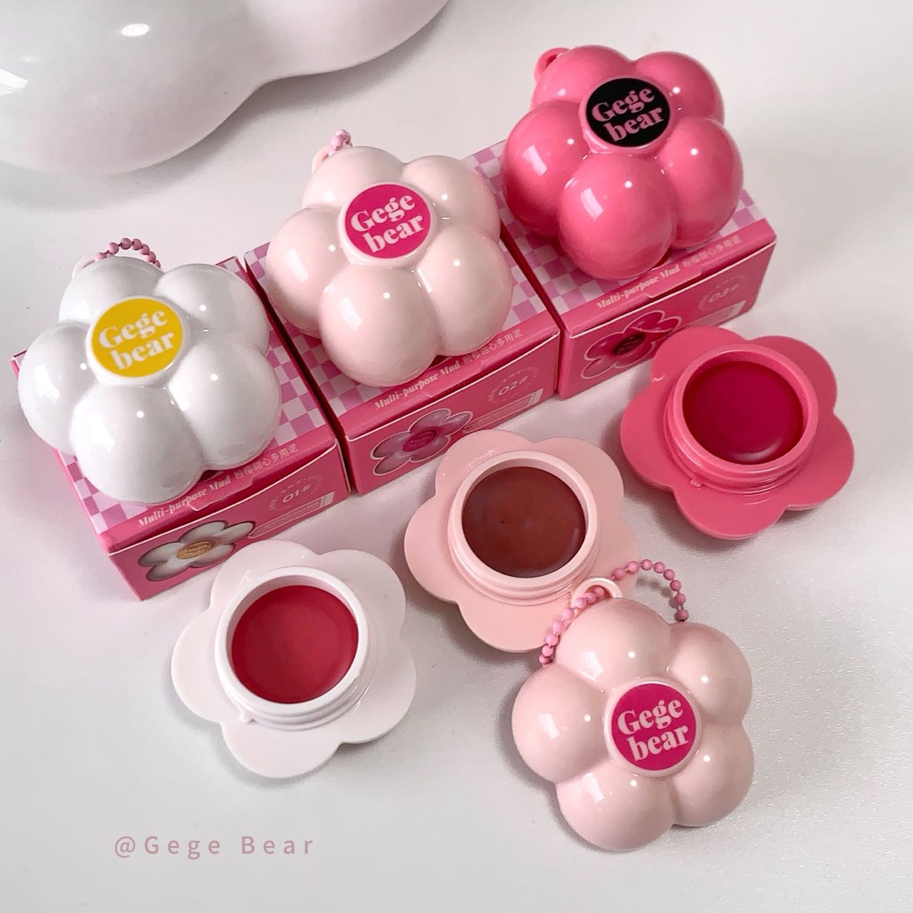 مربای لب و گونه خمیری 1503 طرح گل GeGe Bear